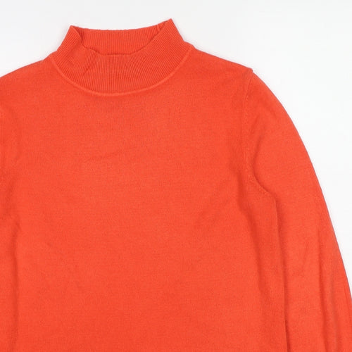 Marks and Spencer Womens Red Mock Neck Acrylic Pullover Jumper Size M