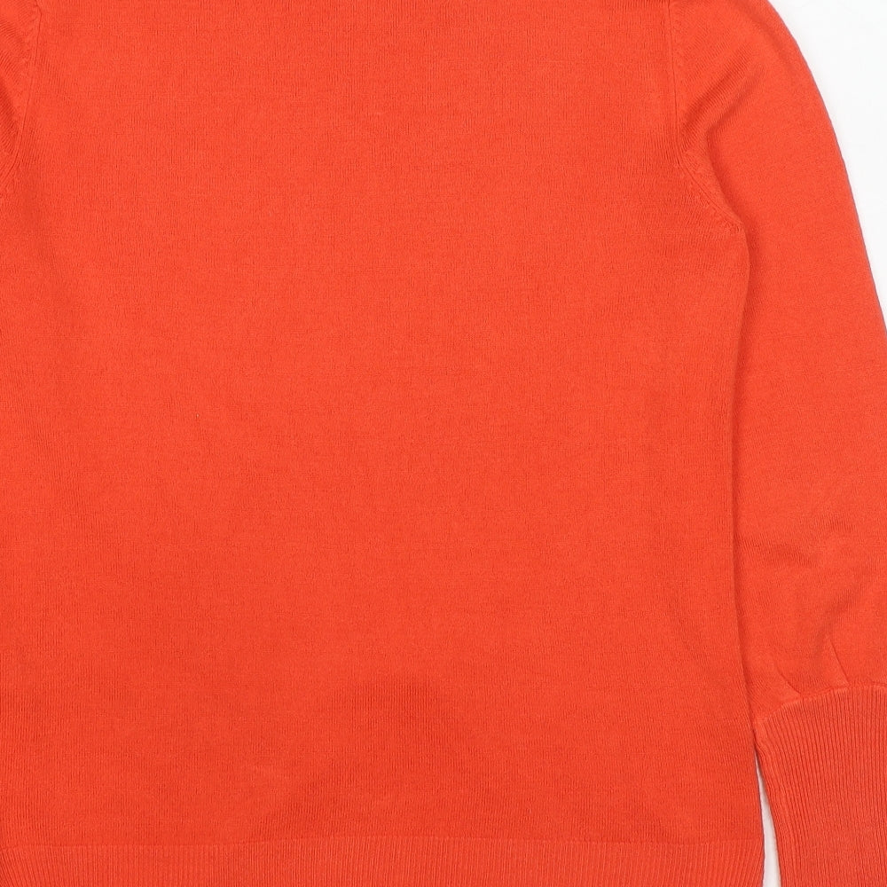 Marks and Spencer Womens Red Mock Neck Acrylic Pullover Jumper Size M