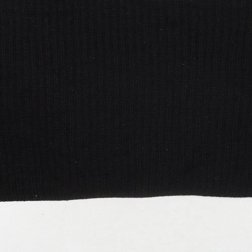 Missguided Womens Black Round Neck Polyester Pullover Jumper Size S - Size S-M Cropped