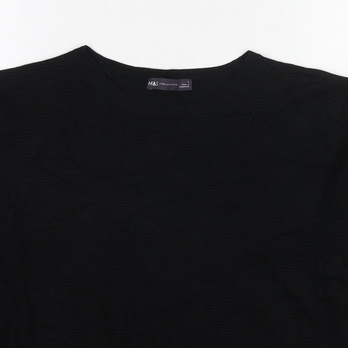 Marks and Spencer Womens Black Round Neck Viscose Pullover Jumper Size L
