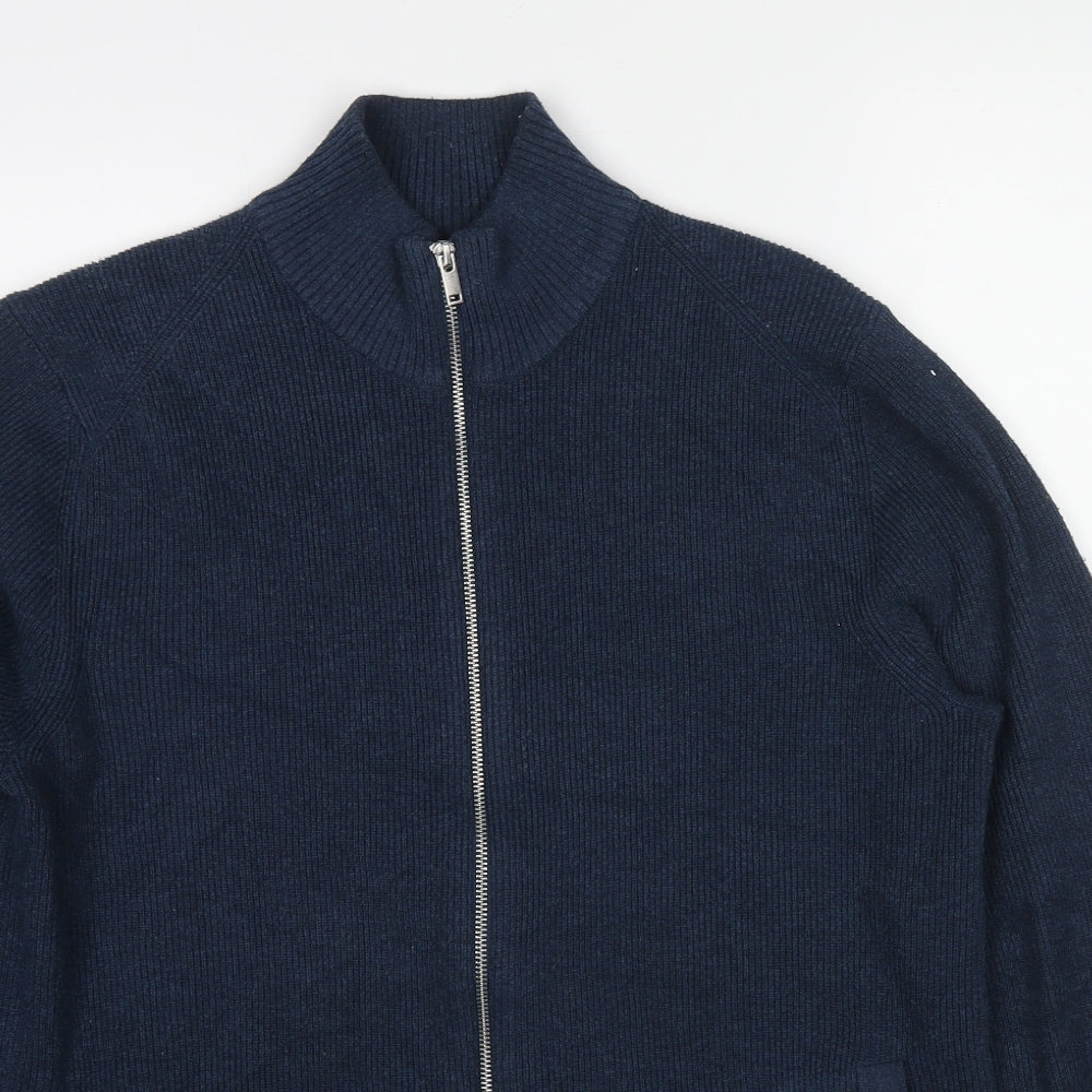 Marks and Spencer Womens Blue Polyester Full Zip Sweatshirt Size M Zip