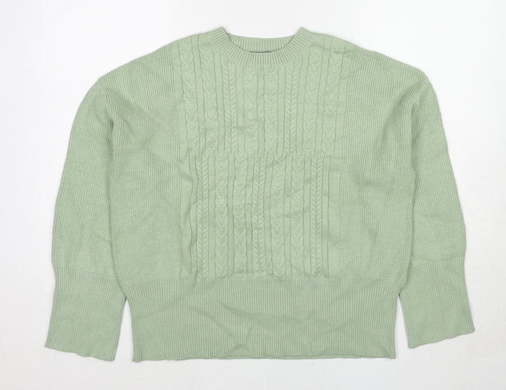 Marks and Spencer Womens Green Round Neck Viscose Pullover Jumper Size M