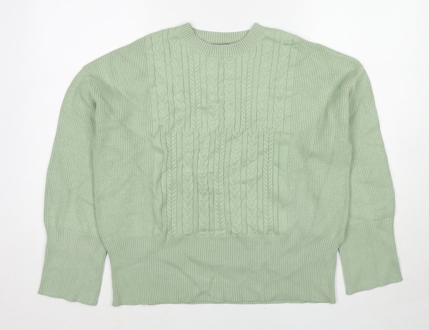 Marks and Spencer Womens Green Round Neck Viscose Pullover Jumper Size M