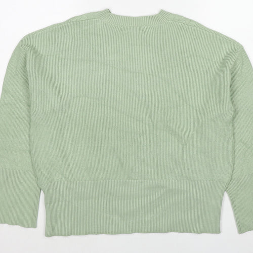 Marks and Spencer Womens Green Round Neck Viscose Pullover Jumper Size M