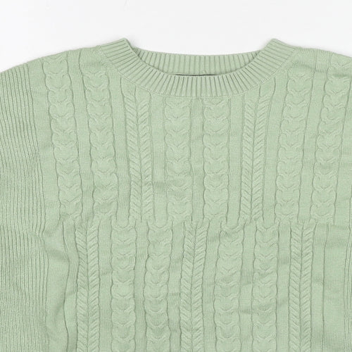 Marks and Spencer Womens Green Round Neck Viscose Pullover Jumper Size M