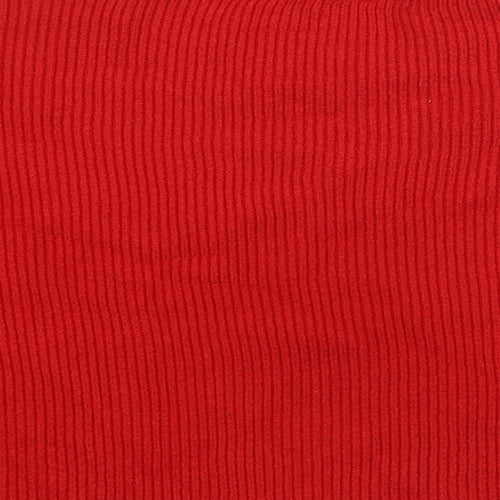 Mango Womens Red High Neck Polyester Pullover Jumper Size M