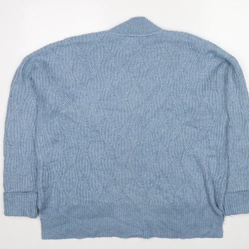 Fat Face Womens Blue Mock Neck Acrylic Pullover Jumper Size 12