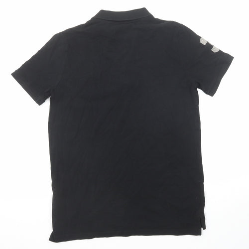 US Polo Assn. Boys Black Cotton Basic Polo Size 14-15 Years Collared Button