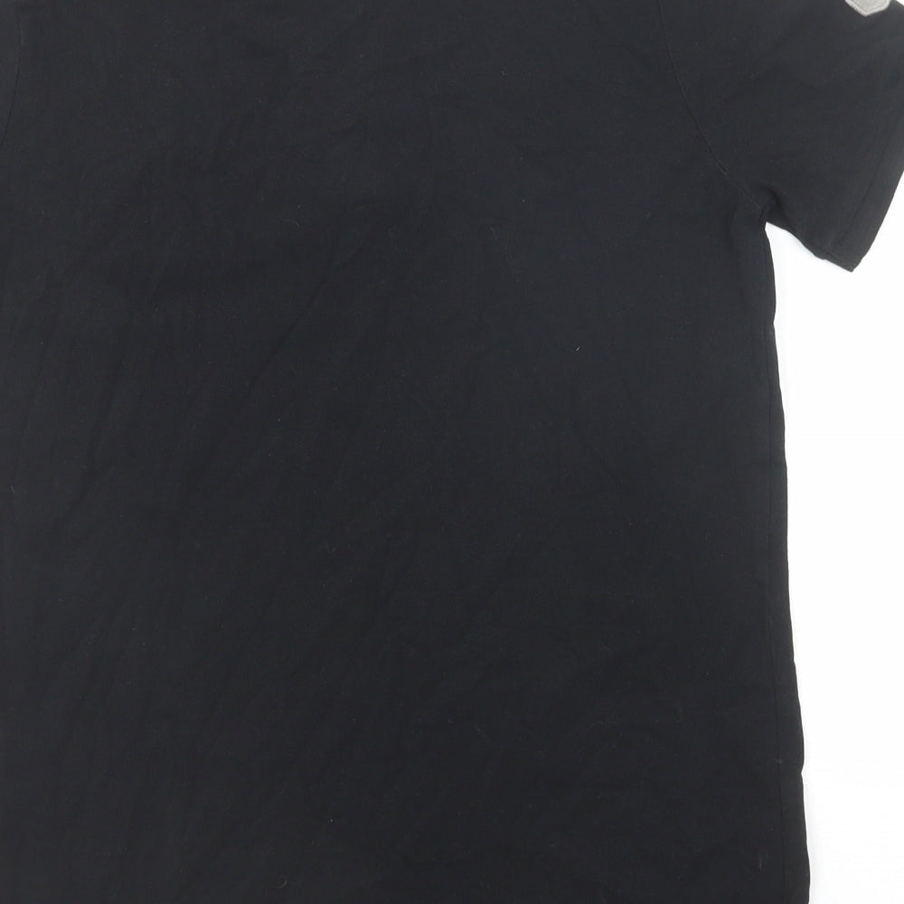 US Polo Assn. Boys Black Cotton Basic Polo Size 14-15 Years Collared Button