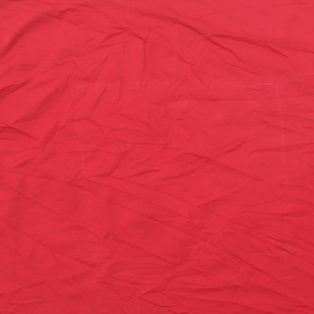 Marks and Spencer Mens Red Polyester T-Shirt Size XL Round Neck