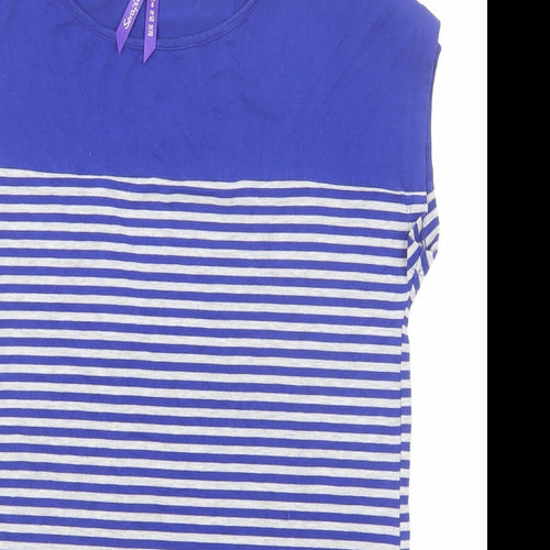 Seraphine Womens Blue Striped Viscose Basic T-Shirt Size 10 Boat Neck