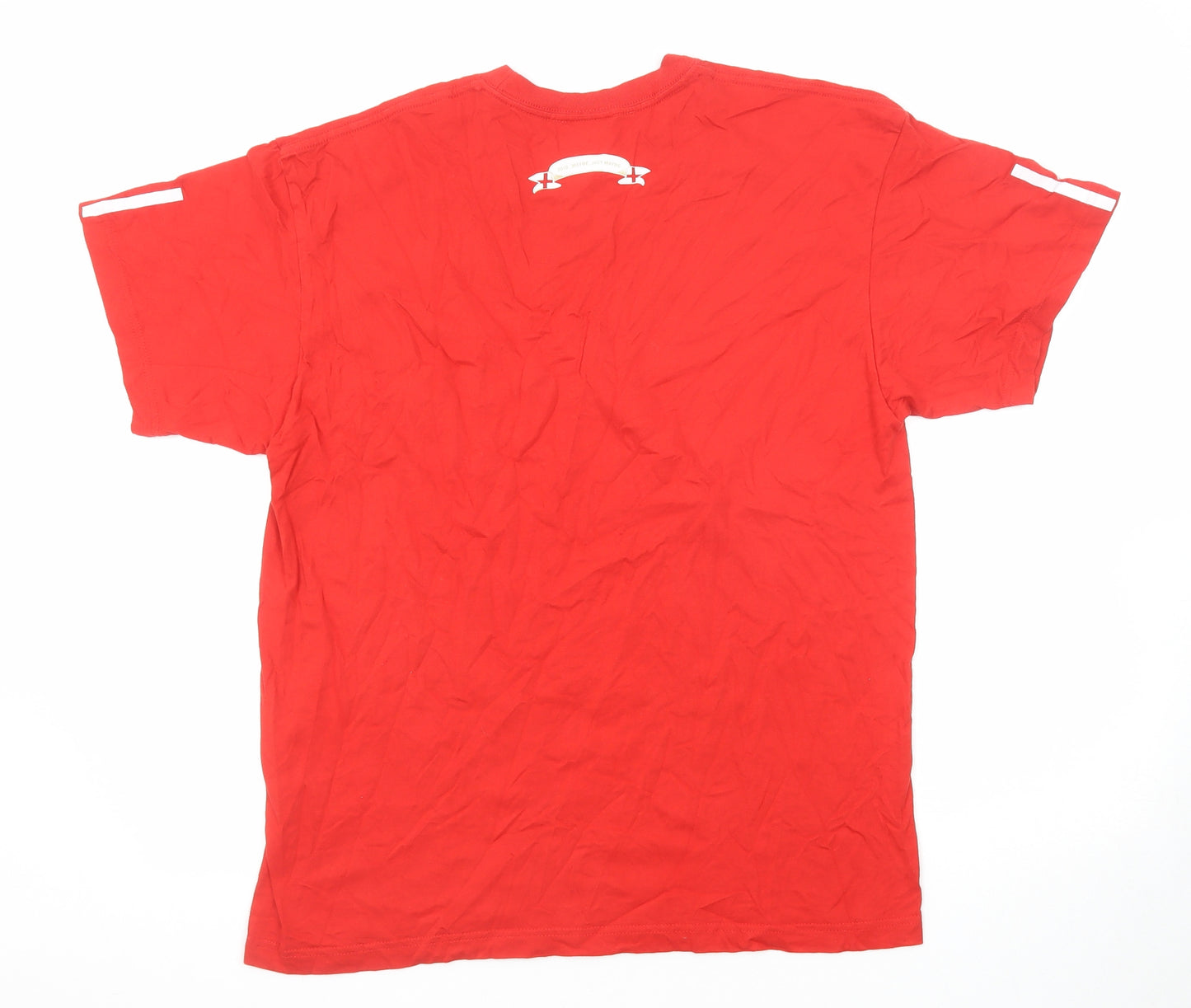 adidas Mens Red Cotton T-Shirt Size L Round Neck - England