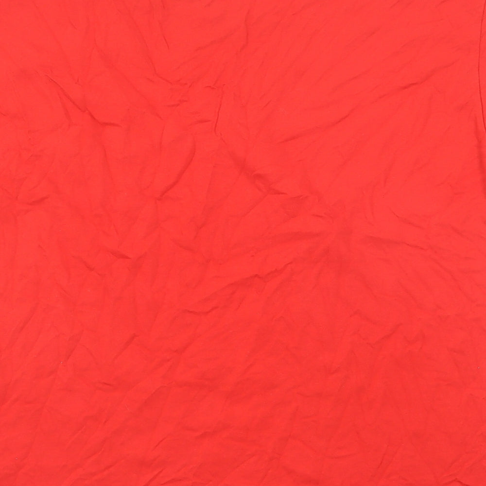 adidas Mens Red Cotton T-Shirt Size L Round Neck - England