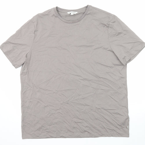 Autograph Mens Grey Cotton T-Shirt Size 2XL Round Neck