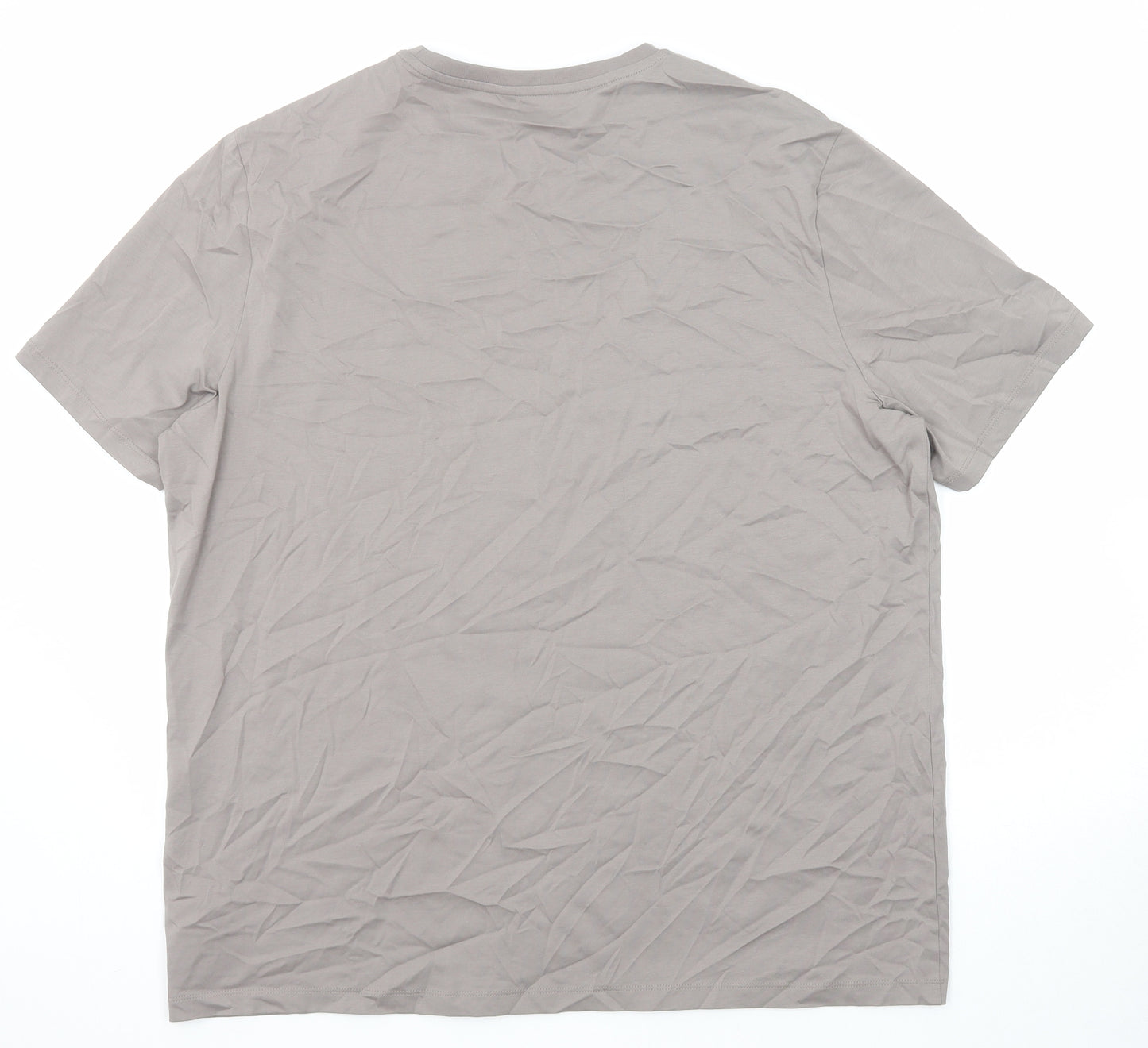 Autograph Mens Grey Cotton T-Shirt Size 2XL Round Neck
