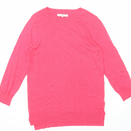 NEXT Womens Pink Round Neck Cotton Pullover Jumper Size 10