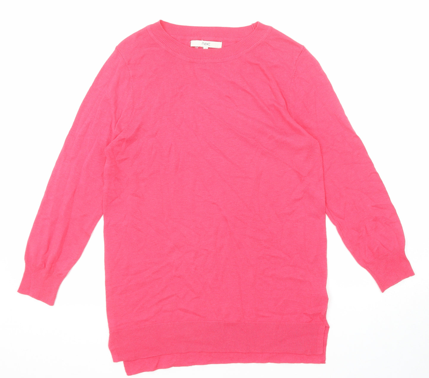NEXT Womens Pink Round Neck Cotton Pullover Jumper Size 10