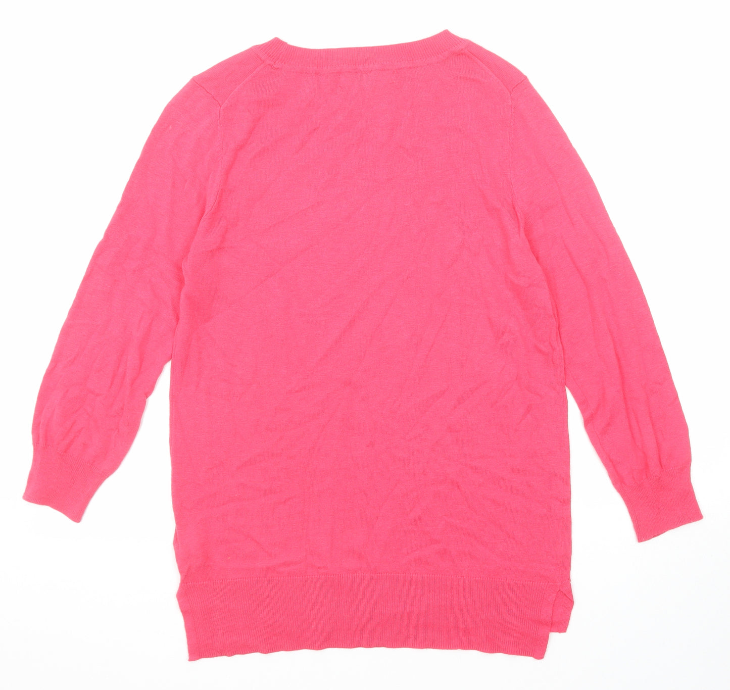 NEXT Womens Pink Round Neck Cotton Pullover Jumper Size 10