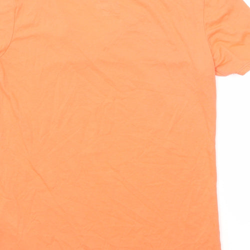 Nike Womens Orange Cotton Basic T-Shirt Size S V-Neck - Run