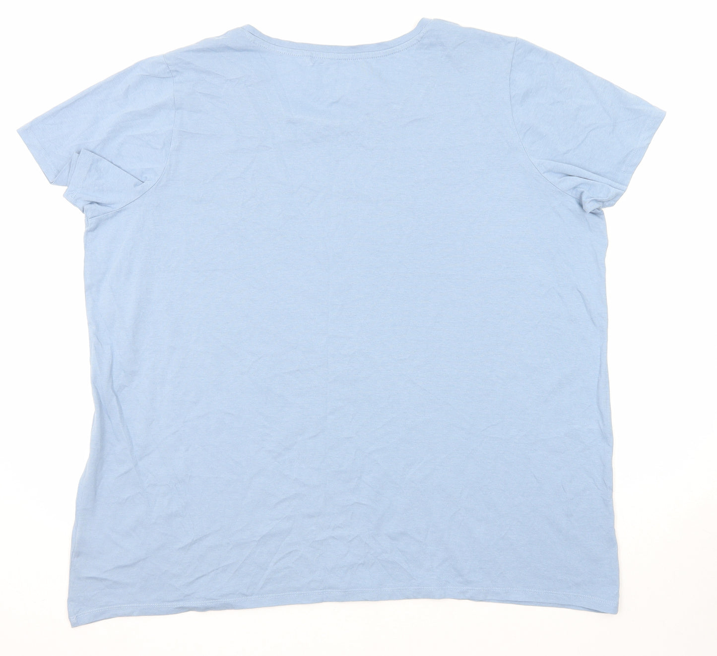 NEXT Womens Blue Cotton Basic T-Shirt Size 22 Round Neck