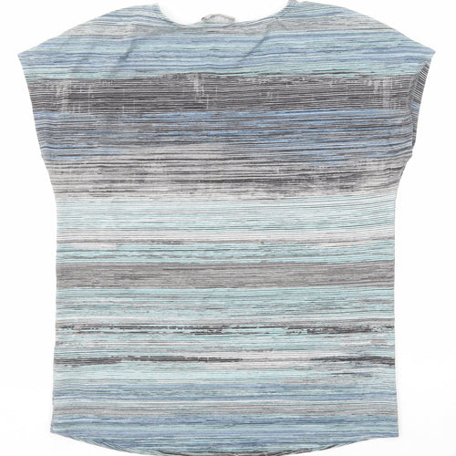 fransa Womens Multicoloured Geometric Polyester Basic T-Shirt Size S V-Neck