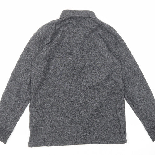 NEXT Boys Grey Cotton Basic Polo Size 9 Years Collared Button