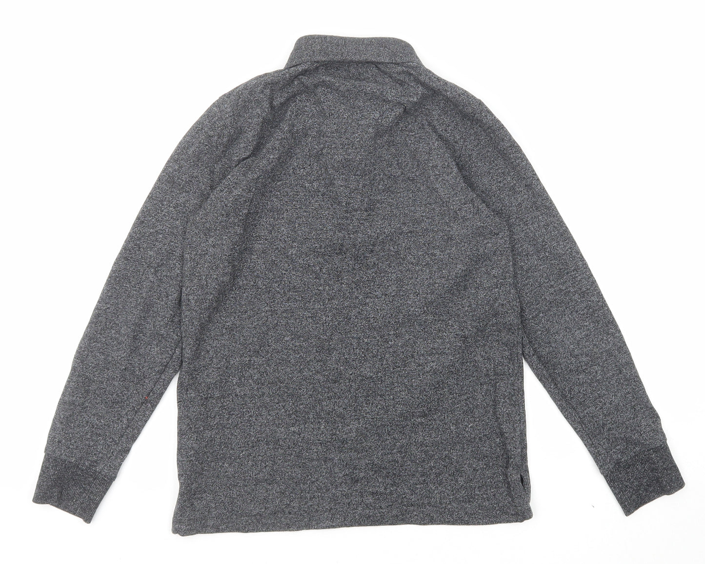 NEXT Boys Grey Cotton Basic Polo Size 9 Years Collared Button