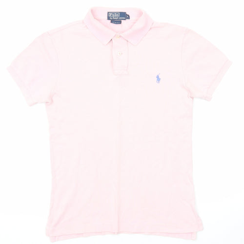 Polo Ralph Lauren Mens Pink Cotton Polo Size S Collared Button
