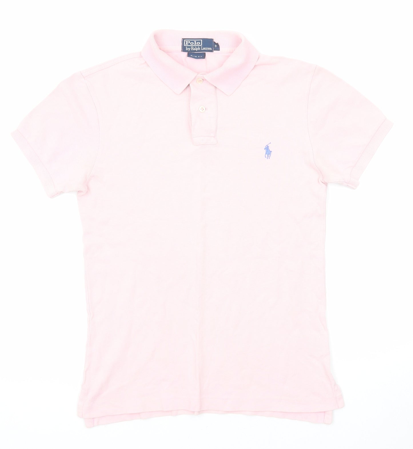 Polo Ralph Lauren Mens Pink Cotton Polo Size S Collared Button