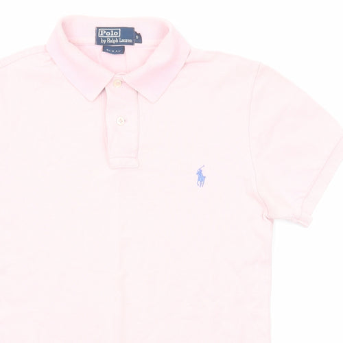 Polo Ralph Lauren Mens Pink Cotton Polo Size S Collared Button