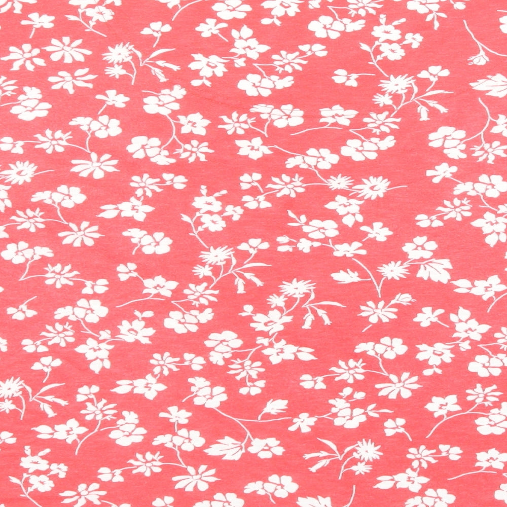 Joules Womens Red Floral Cotton Basic T-Shirt Size 18 V-Neck