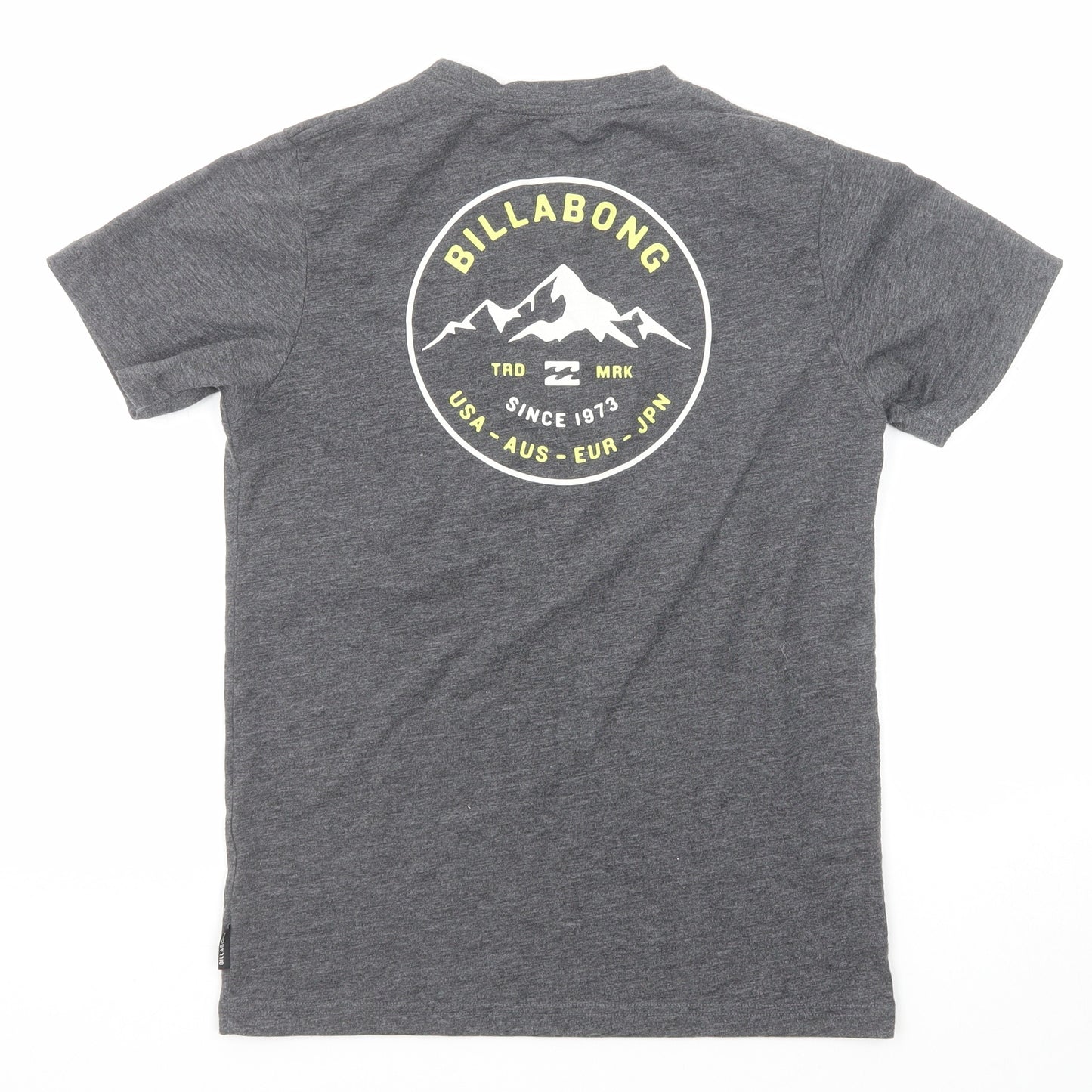 Billabong Boys Grey Polyester Basic T-Shirt Size 12 Years Round Neck Pullover