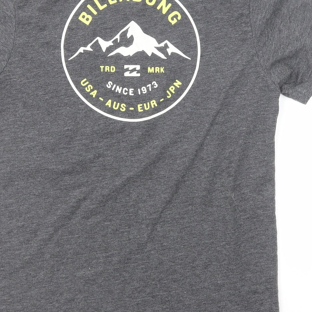Billabong Boys Grey Polyester Basic T-Shirt Size 12 Years Round Neck Pullover