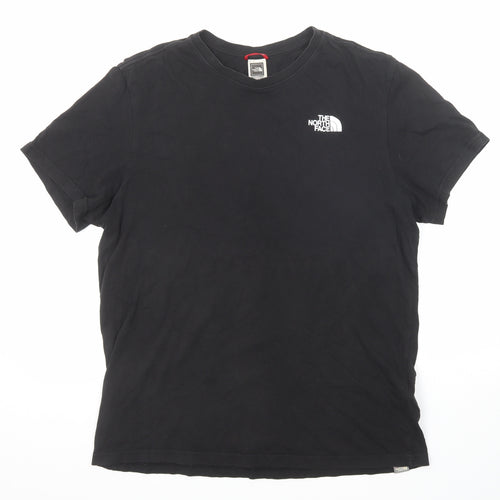 The North Face Mens Black Cotton T-Shirt Size L Round Neck