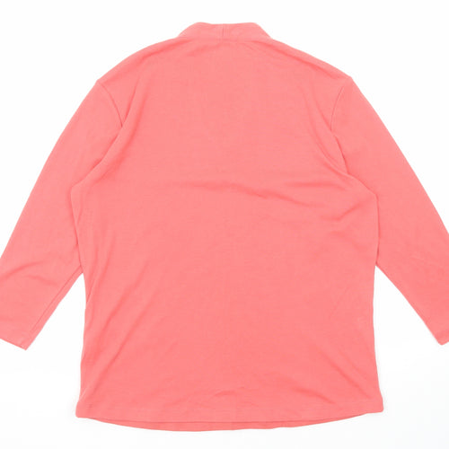 Viz a Viz Womens Pink Polyester Basic Blouse Size 16 V-Neck