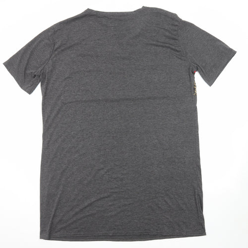 Boohoo Womens Grey Colourblock Viscose T-Shirt Dress Size 22 Round Neck Pullover