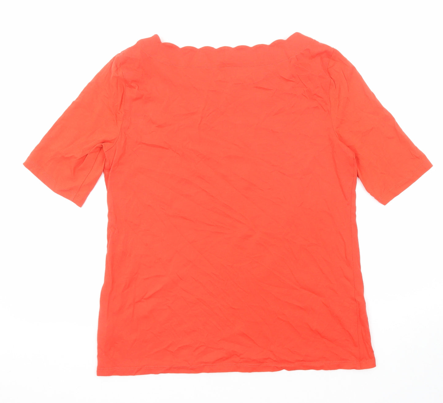 Talbots Womens Orange Cotton Basic T-Shirt Size M Round Neck