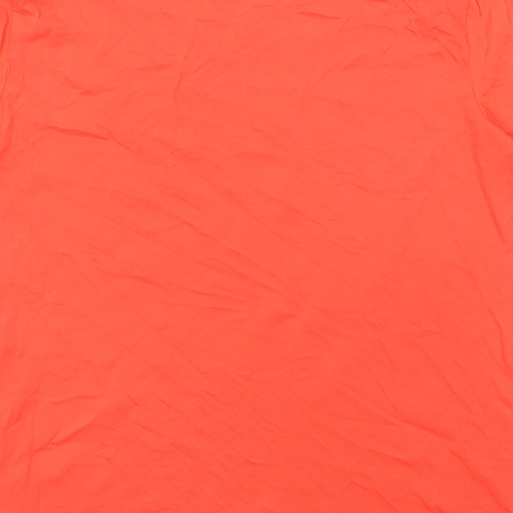 Talbots Womens Orange Cotton Basic T-Shirt Size M Round Neck