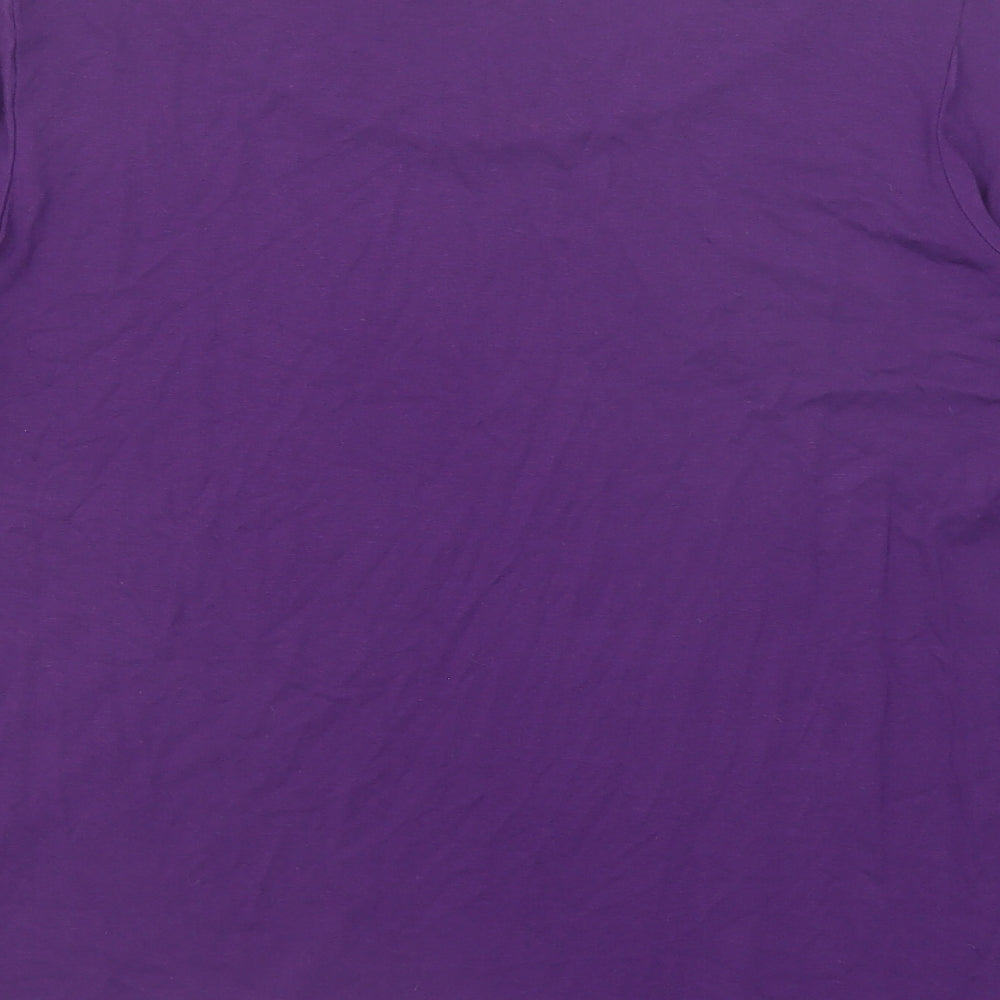 Marks and Spencer Womens Purple Polyester Basic Blouse Size 16 Round Neck