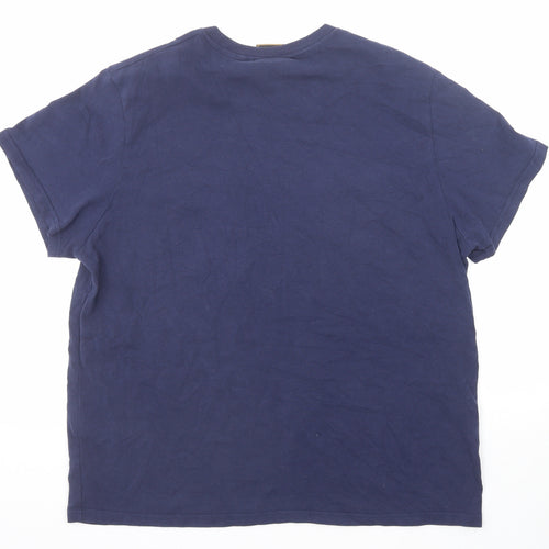 Superdry Womens Blue Cotton Basic T-Shirt Size 3XL Round Neck