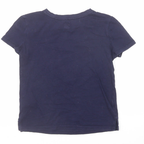 Gap Girls Blue Cotton Basic T-Shirt Size M Round Neck Pullover - New York