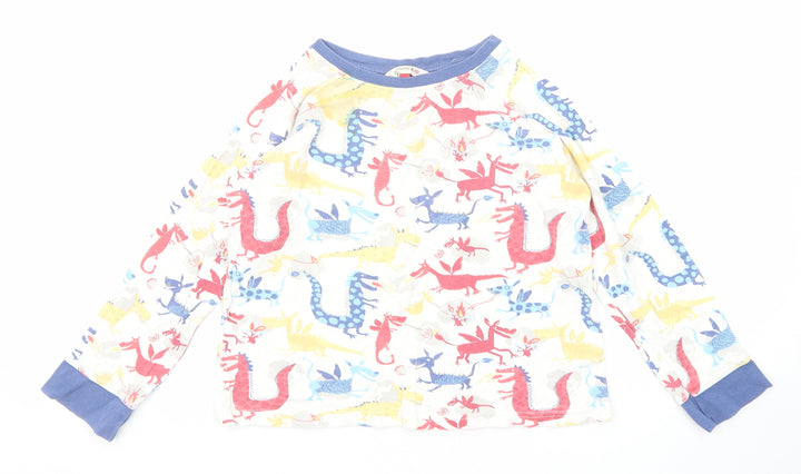 John Lewis Boys Multicoloured Geometric Cotton Basic T-Shirt Size 8 Years Round Neck Pullover - Dragon