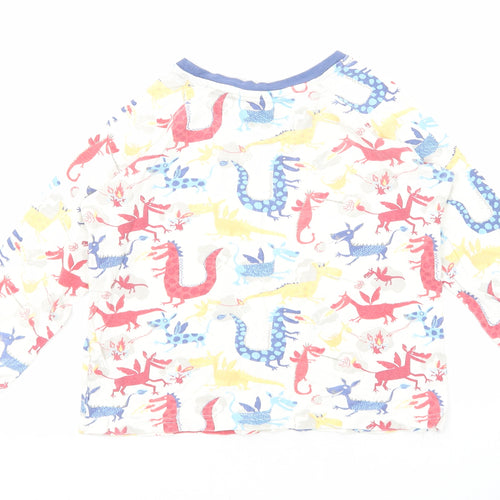 John Lewis Boys Multicoloured Geometric Cotton Basic T-Shirt Size 8 Years Round Neck Pullover - Dragon
