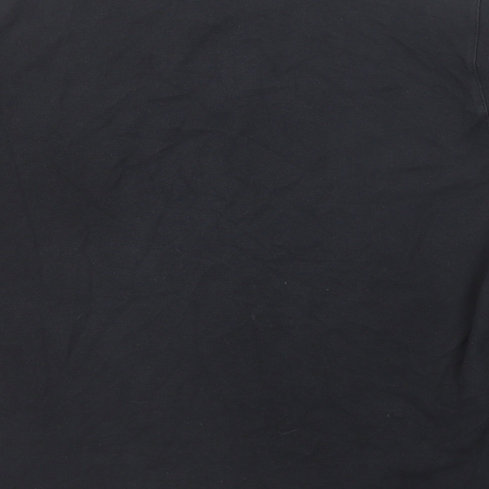 Marks and Spencer Mens Black Cotton Polo Size XL Collared Button