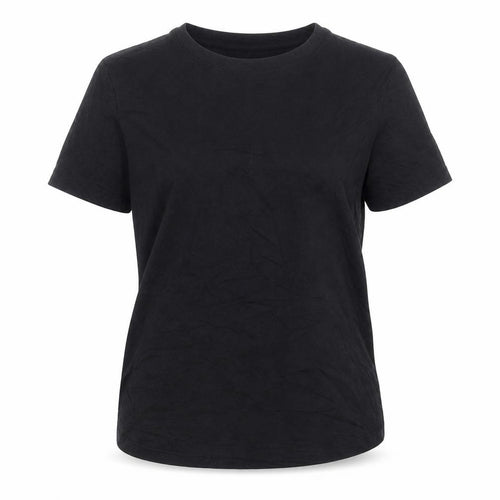 Mango Womens Black Cotton Basic T-Shirt Size S Boat Neck