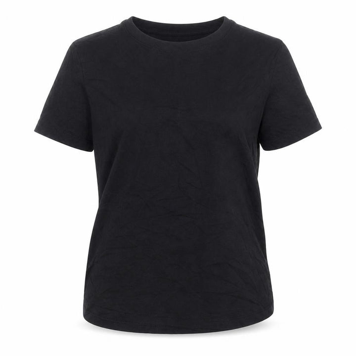 Mango Womens Black Cotton Basic T-Shirt Size S Boat Neck