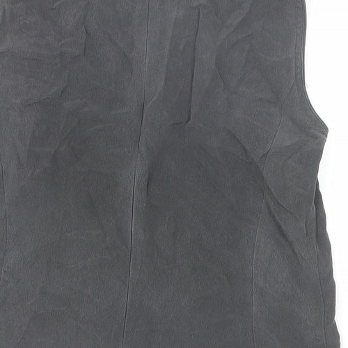 Caroline Charles Womens Grey Silk Basic Tank Size 12 Boat Neck