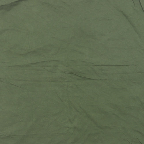 Zara Womens Green Cotton Basic T-Shirt Size S Crew Neck