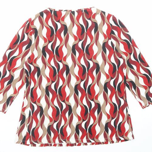 Marks and Spencer Womens Multicoloured Geometric Viscose Basic Blouse Size 12 Scoop Neck