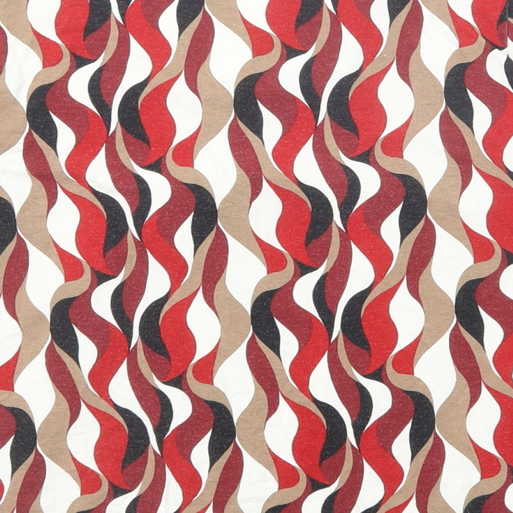 Marks and Spencer Womens Multicoloured Geometric Viscose Basic Blouse Size 12 Scoop Neck